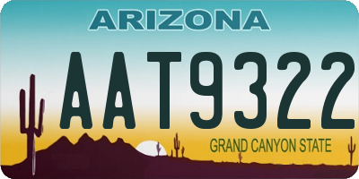 AZ license plate AAT9322