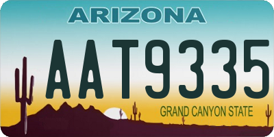 AZ license plate AAT9335