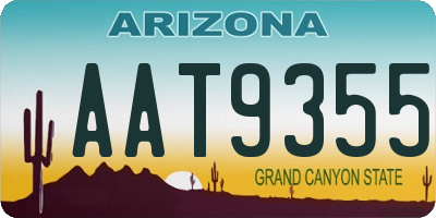 AZ license plate AAT9355