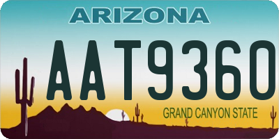 AZ license plate AAT9360