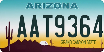 AZ license plate AAT9364