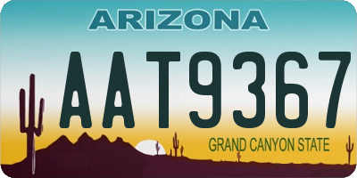 AZ license plate AAT9367