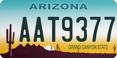 AZ license plate AAT9377