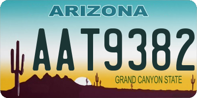 AZ license plate AAT9382
