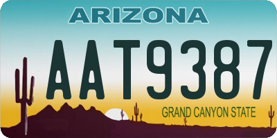 AZ license plate AAT9387