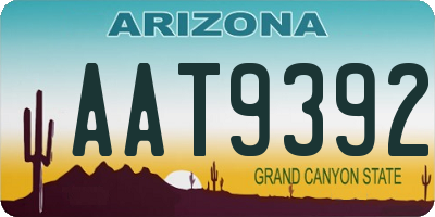 AZ license plate AAT9392