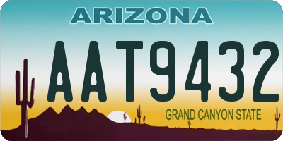 AZ license plate AAT9432