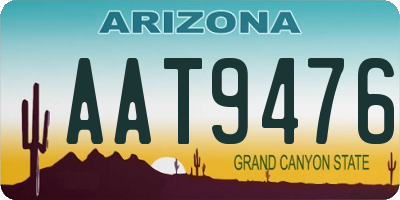 AZ license plate AAT9476