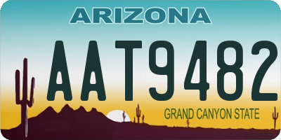AZ license plate AAT9482