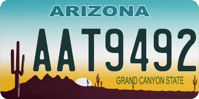 AZ license plate AAT9492