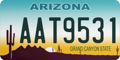 AZ license plate AAT9531