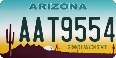 AZ license plate AAT9554