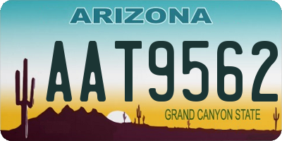 AZ license plate AAT9562