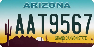 AZ license plate AAT9567