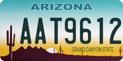 AZ license plate AAT9612