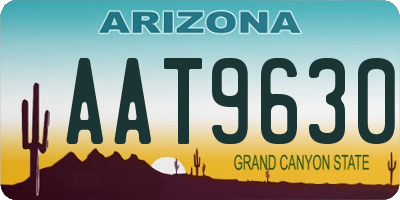 AZ license plate AAT9630