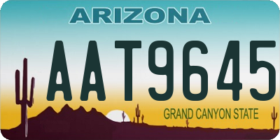 AZ license plate AAT9645