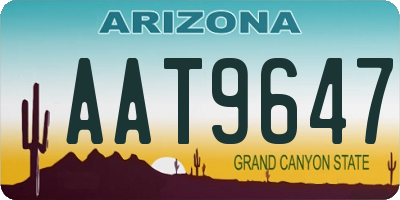 AZ license plate AAT9647
