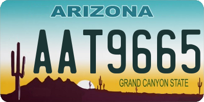 AZ license plate AAT9665