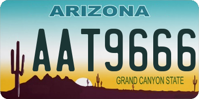 AZ license plate AAT9666