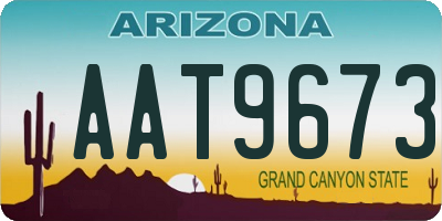AZ license plate AAT9673