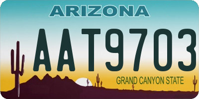 AZ license plate AAT9703