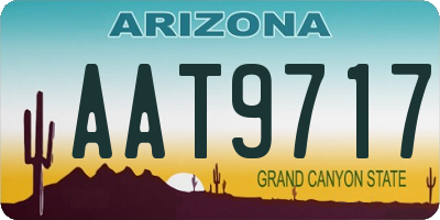 AZ license plate AAT9717