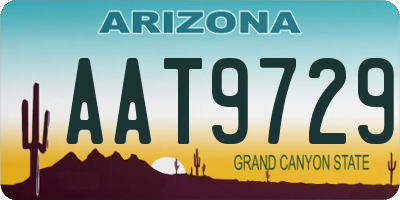 AZ license plate AAT9729