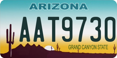 AZ license plate AAT9730