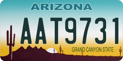 AZ license plate AAT9731