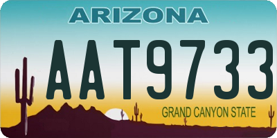 AZ license plate AAT9733