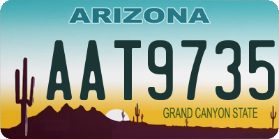 AZ license plate AAT9735