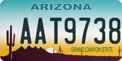 AZ license plate AAT9738