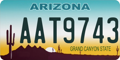 AZ license plate AAT9743