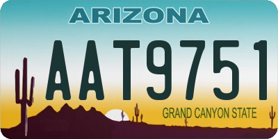AZ license plate AAT9751