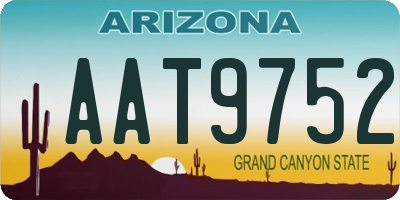 AZ license plate AAT9752