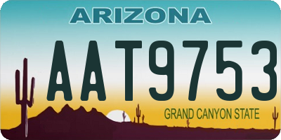 AZ license plate AAT9753