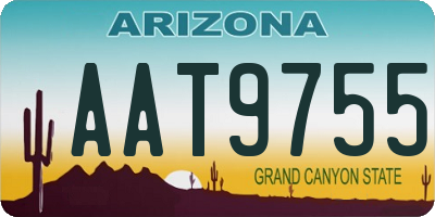 AZ license plate AAT9755
