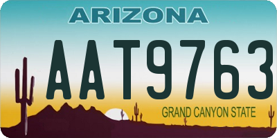 AZ license plate AAT9763