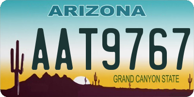 AZ license plate AAT9767