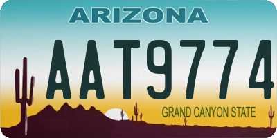 AZ license plate AAT9774