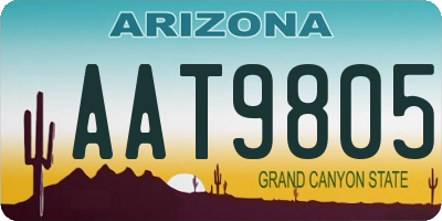 AZ license plate AAT9805