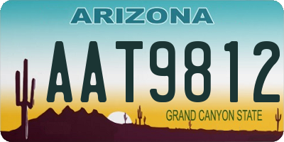 AZ license plate AAT9812