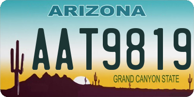 AZ license plate AAT9819