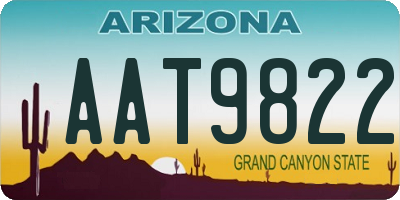AZ license plate AAT9822