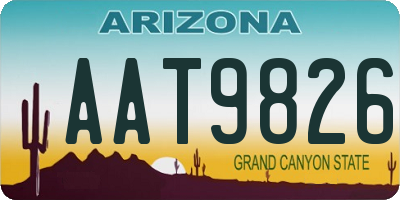AZ license plate AAT9826