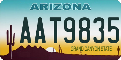 AZ license plate AAT9835