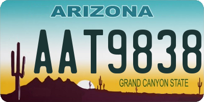 AZ license plate AAT9838