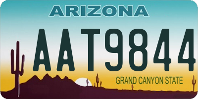 AZ license plate AAT9844