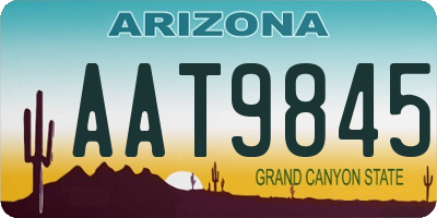 AZ license plate AAT9845